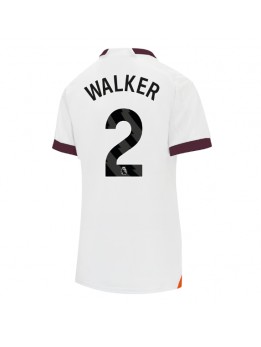 Billige Manchester City Kyle Walker #2 Bortedrakt Dame 2023-24 Kortermet